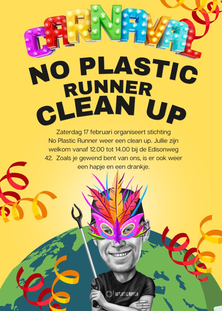 Zaterdag 17 februari organiseert stichting No Plastic Runner een clean up